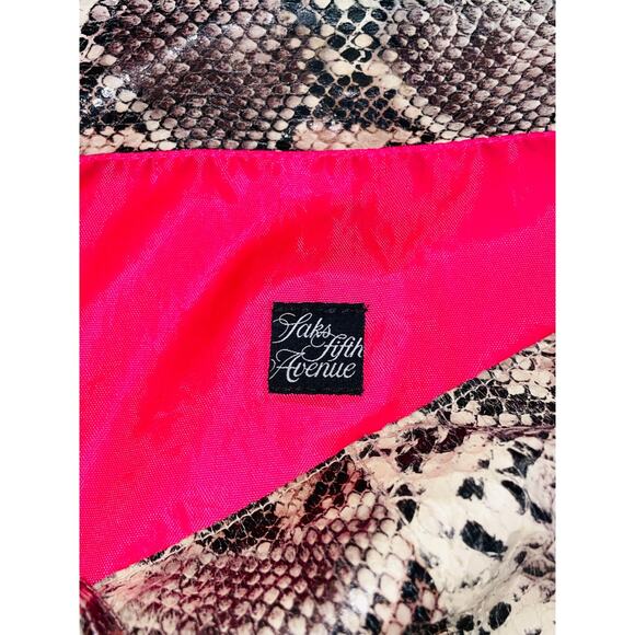 Saks Fifth Avenue‎ Snake Print Tote Bag - 19" Wide & 17" Deep - Picture 5 of 9